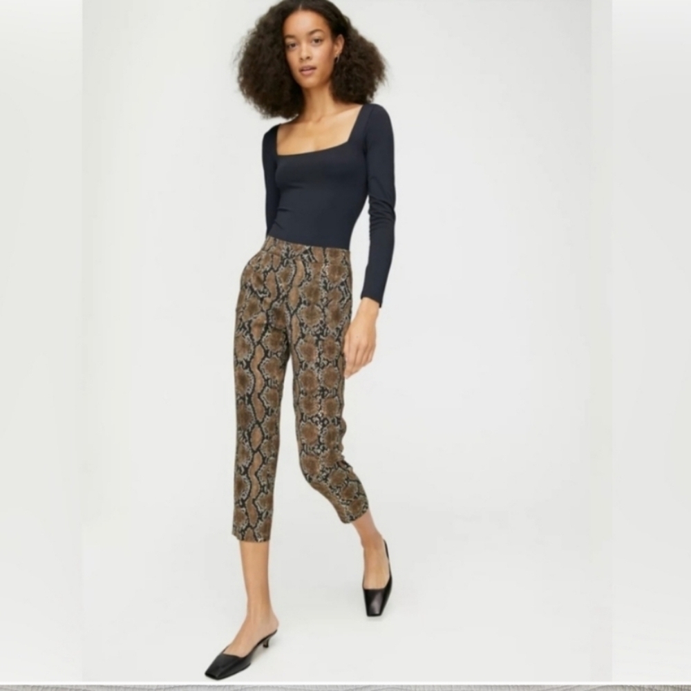 ARITZIA BABATON Atelier Contemporary Conan Snake Print Cropped Pants Size 4